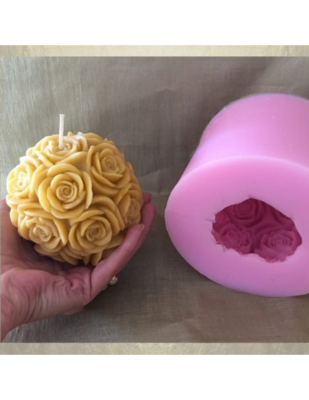 Bougie sculpture décorative artisanale cire naturelle de soja. Modèle boule 10 cm. Personnalisable  - 4