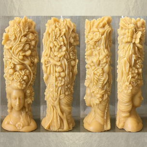 Bougie sculpture décorative artisanale cire naturelle de soja. Dame nature 21,5 cm. Personnalisable  - 1 2