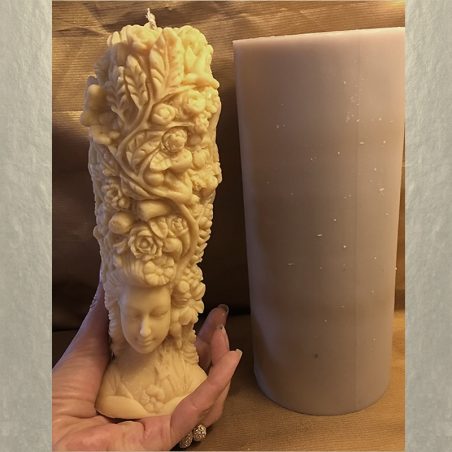 Bougie sculpture décorative artisanale cire naturelle de soja. Dame nature 21,5 cm. Personnalisable  - 4