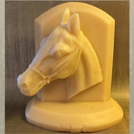 Bougie sculpture décorative artisanale cire naturelle de soja. Cheval 16 cm. Personnalisable  - 1