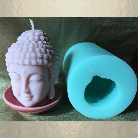 Bougie décorative sculpture parfumée artisanale tête de bouddha  - 4