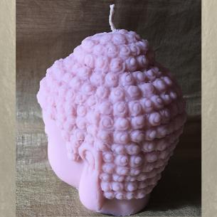 Bougie décorative sculpture parfumée artisanale tête de bouddha  - 1 2