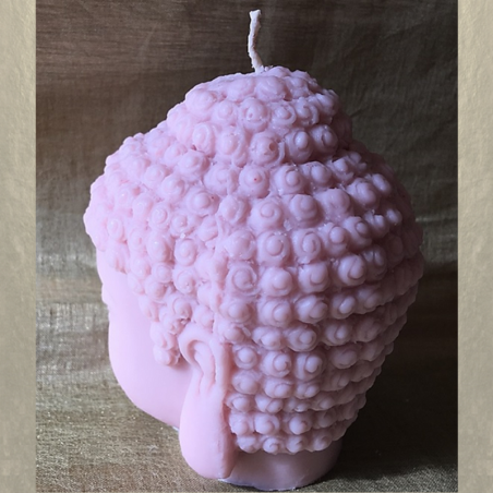 Bougie décorative sculpture parfumée artisanale tête de bouddha  - 2