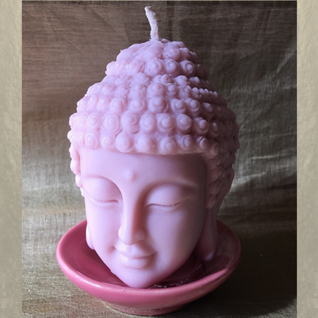 Bougie décorative sculpture parfumée artisanale tête de bouddha  - 1