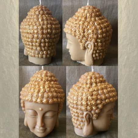 Bougie décorative sculpture parfumée artisanale tête de bouddha  - 2