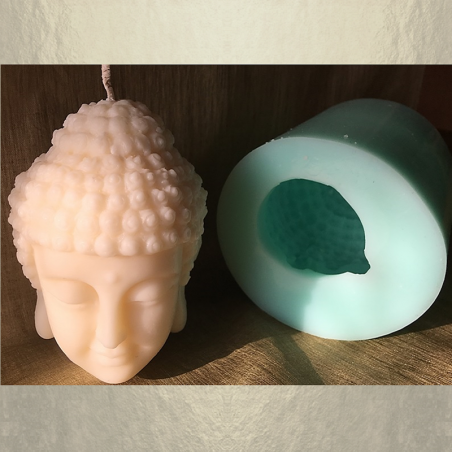 Bougie décorative sculpture parfumée artisanale tête de bouddha  - 3