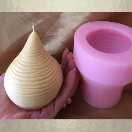 Bougie sculpture décorative artisanale cire naturelle de soja sans parfum poire perlé  - 2