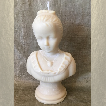 Bougie sculpture décorative artisanale cire naturelle de soja, buste 16 cm  - 1