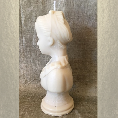 Bougie sculpture décorative artisanale cire naturelle de soja, buste 16 cm  - 3