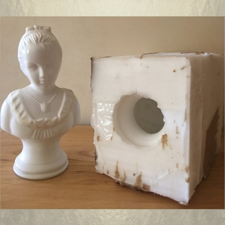 Bougie sculpture décorative artisanale cire naturelle de soja, buste 16 cm  - 5