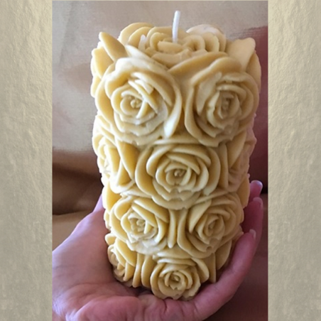 Bougie pilier 14 cm sculpture décorative artisanale cire naturelle de soja. Personnalisable  - 1