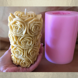 Bougie pilier 14 cm sculpture décorative artisanale cire naturelle de soja. Personnalisable  - 1 2