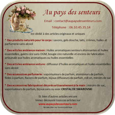 Extrait de parfum fragrances pures pour diffuseur de parfum, prise patch