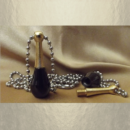 Fiole / bouteille / flacon pendentif de parfum or et noir  - 1