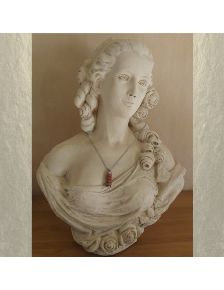 Collier fiole à parfum bois et argent strass CRISTAL DE SWAROVSKI LILAC SHADOW artisanal  - 4