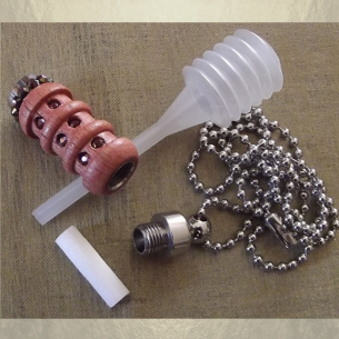 Collier fiole à parfum bois et argent strass CRISTAL DE SWAROVSKI LILAC SHADOW artisanal  - 1 2