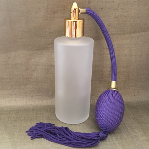 Vaporisateur de parfum poire verre givré tube rond 130 ml vide et rechargeable
