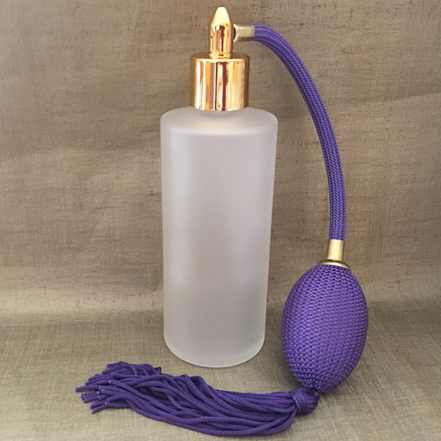 Vaporisateur de parfum poire verre givré tube rond 130 ml vide et rechargeable  - 1