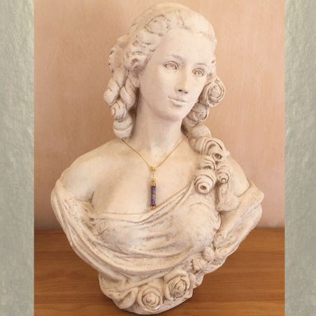 Collier pendentif diffuseur de parfum plaqué or 24k CRISTAL DE SWAROVSKI VOLCANO artisanal  - 4