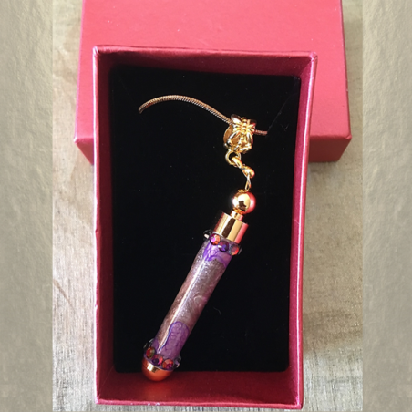 Collier pendentif diffuseur de parfum plaqué or 24k CRISTAL DE SWAROVSKI VOLCANO artisanal  - 5