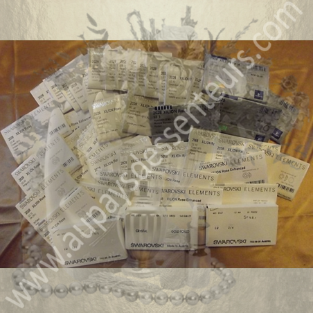 Montre bracelet Cristal de Swarovski artisanale 2 en 1 couleur or cotte de maille  - 5