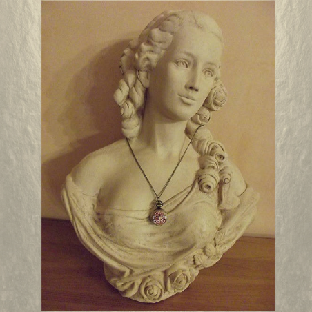 Montre Cristal de Swarovski à gousset et miroir décoration artisanale à la main bronze  - 2