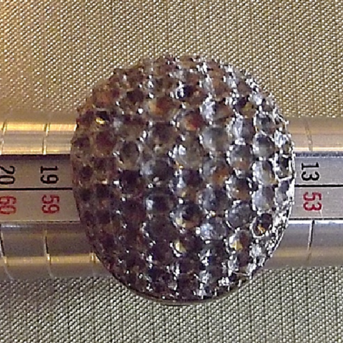 Bague pavé strass CRISTAL DE SWAROVSKI ajustable artisanale  - 4 Bague pavé strass CRISTAL DE SWAROVSKI ajustable artisanale  - 4