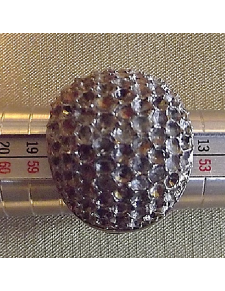 Bague pavé strass CRISTAL DE SWAROVSKI ajustable artisanale  - 4