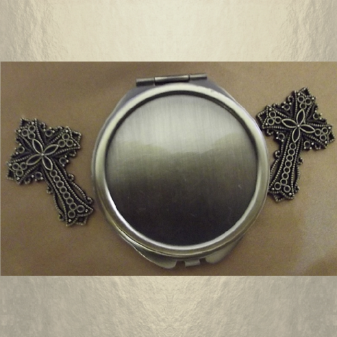 Miroir de sac CRISTAL DE LUXE PADPARADSCHA AB bronze décoration artisanale  - 3 Miroir de sac CRISTAL DE LUXE PADPARADSCHA AB bronze décoration artisanale  - 3