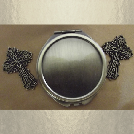 Miroir de sac CRISTAL DE LUXE PADPARADSCHA AB bronze décoration artisanale  - 3