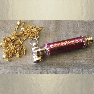 Collier Roll on applicateur de parfum stylo bille Cristal de Swarovski  - 3
