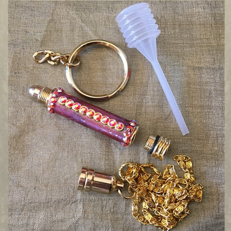 Collier Roll on applicateur de parfum stylo bille Cristal de Swarovski  - 4