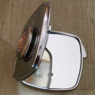 Miroir de sac CRISTAL DE SWAROVSKI porte photo décoration artisanale  - 1 2
