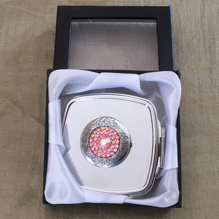 Miroir de sac CRISTAL DE SWAROVSKI porte photo décoration artisanale  - 4