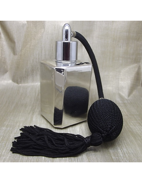 Vaporisateur de parfum poire noire effet miroir argent carré 55 ml  - 1
