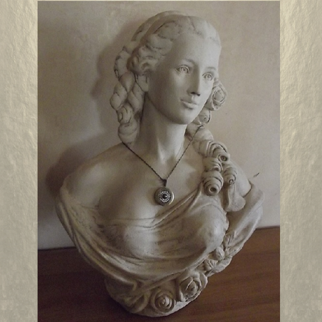 Collier pendentif porte photo Cristal de SWAROVSKI bronze artisanal  - 3