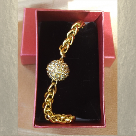 Bracelet CRISTAL DE SWAROVSKI boule Mesh Ball JONQUIL AB artisanal  - 4