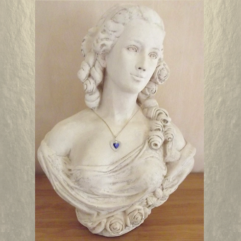 Collier CRISTAL DE LUXE CŒUR vintage plaqué or vieilli artisanal  - 2