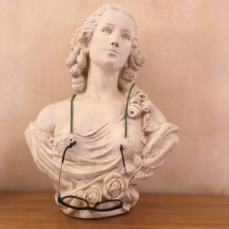 Collier CRISTAL DE SWAROVSKI, cordon à lunettes 2 en 1 artisanal Scarabaeus green  - 7