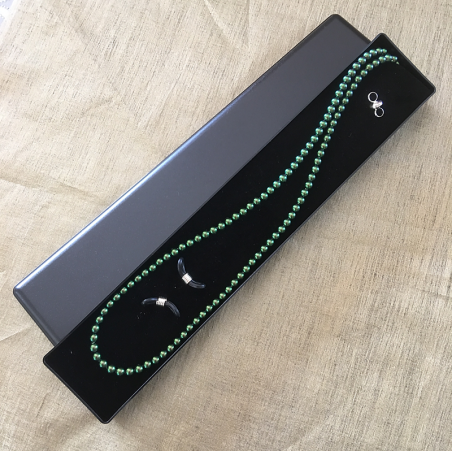 Collier CRISTAL DE SWAROVSKI, cordon à lunettes 2 en 1 artisanal Scarabaeus green  - 8