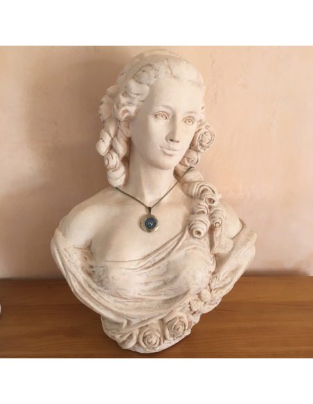 Collier pendentif porte photo Cristal de SWAROVSKI SCARABAEUS bronze artisanal  - 5