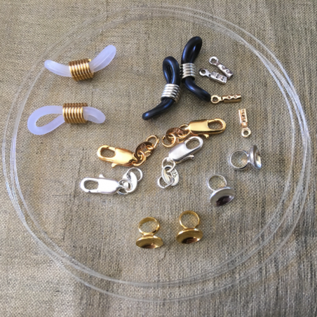 Collier CRISTAL DE SWAROVSKI, cordon à lunettes 2 en 1 artisanal Mauve  - 10