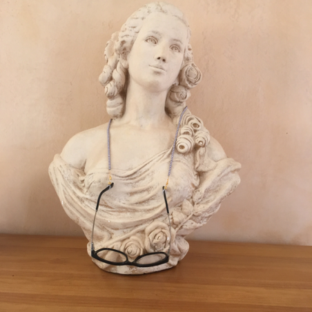 Collier CRISTAL DE SWAROVSKI, cordon à lunettes 2 en 1 artisanal Mauve  - 7