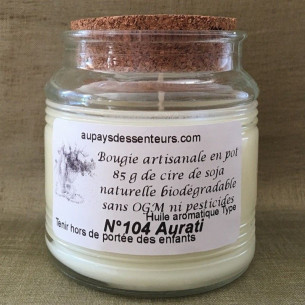 Bougie parfumée extrait de parfum sans alcool artisanale en pot cire naturelle de soja  - 1