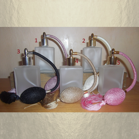 Vaporisateur de parfum poire verre carré givré 60 ml  - 1