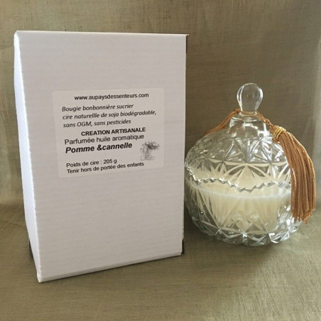 Bougie parfumée pomme & cannelle artisanale bonbonnière  - 3