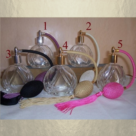 Vaporisateur de parfum rond plat ciselé 60 ml  - 1