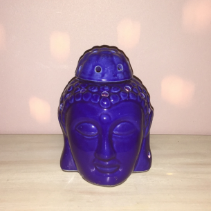 Lampe diffuseur de parfum électrique artisanale bouddha bleu  - 1 2
