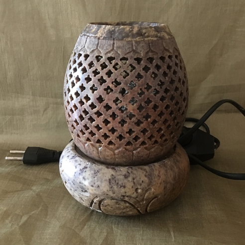 Lampe diffuseur de parfum pierre de lave artisanale  - 1