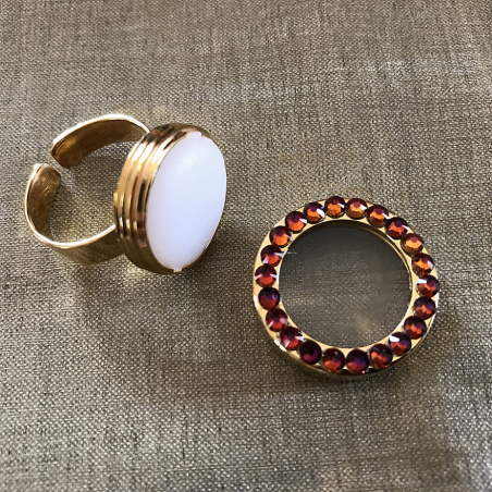 Parfum solide bague cristal de Swarovski  - 1